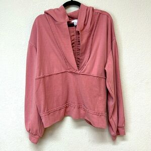 Venus wans terry cloth rouched draw string Hoodie sweatshirt size XL